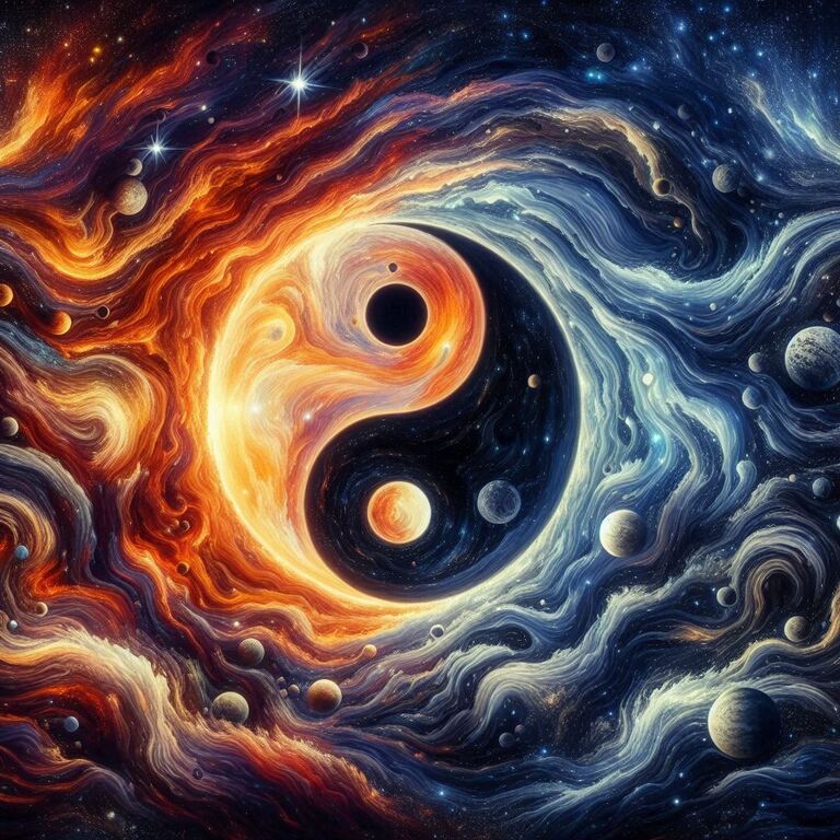 Opposing forces that govern the universe: Yin and Yang